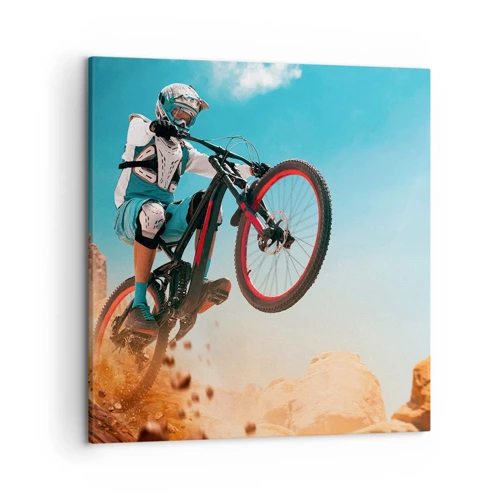 Bild auf Leinwand - Leinwandbild - Fahrrad-Wahnsinn-Dämon - 50x50 cm