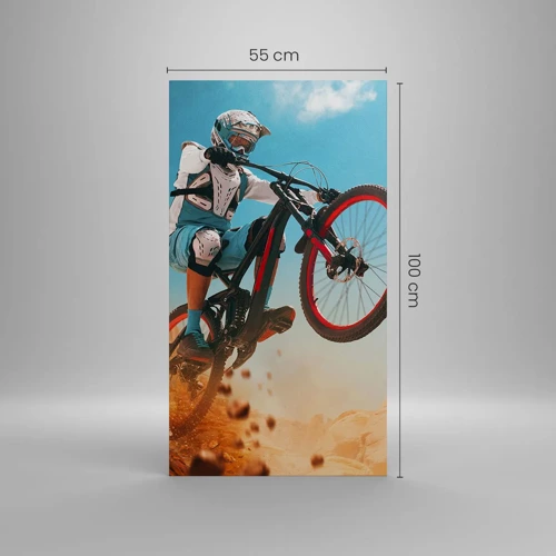 Bild auf Leinwand - Leinwandbild - Fahrrad-Wahnsinn-Dämon - 55x100 cm