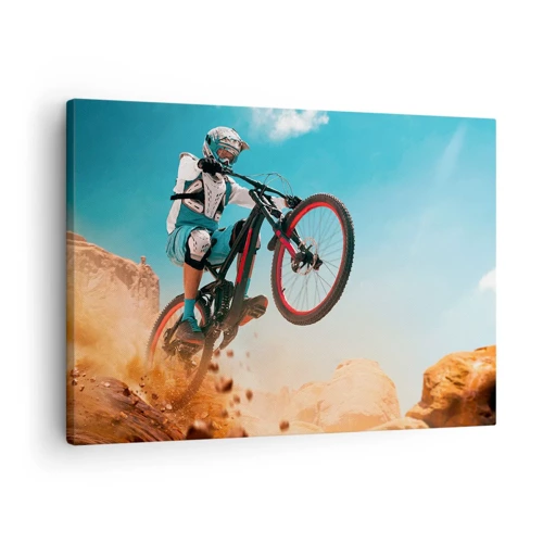 Bild auf Leinwand - Leinwandbild - Fahrrad-Wahnsinn-Dämon - 70x50 cm