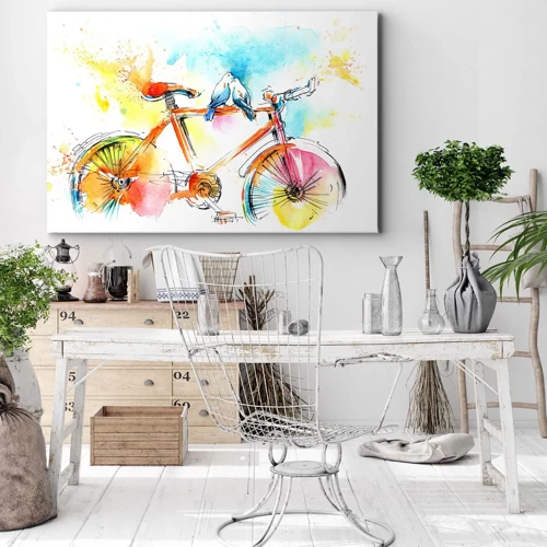 Bild auf Leinwand - Leinwandbild - Fahrrad für zwei - 70x50 cm