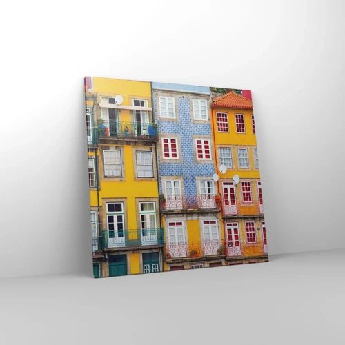 Bild auf Leinwand - Leinwandbild - Farben der Altstadt - 70x70 cm