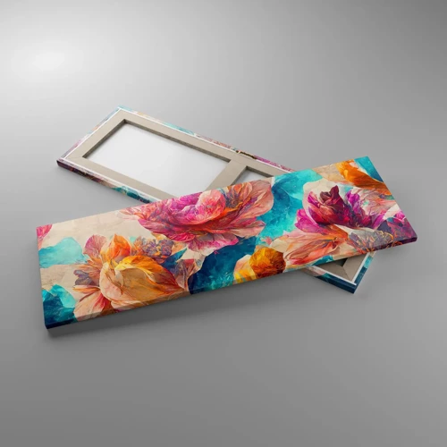 Bild auf Leinwand - Leinwandbild - Farbenpracht des Straußes - 90x30 cm
