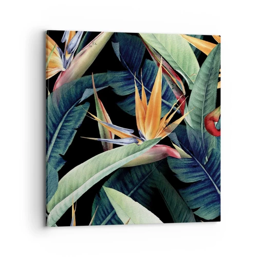 Bild auf Leinwand - Leinwandbild - Flammende Blumen der Tropen - 70x70 cm
