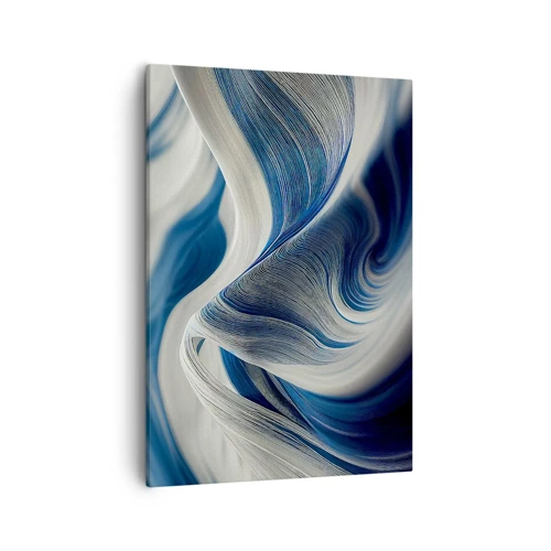 Bild auf Leinwand - Leinwandbild - Fließfähigkeit von Blau und Weiß - 50x70 cm
