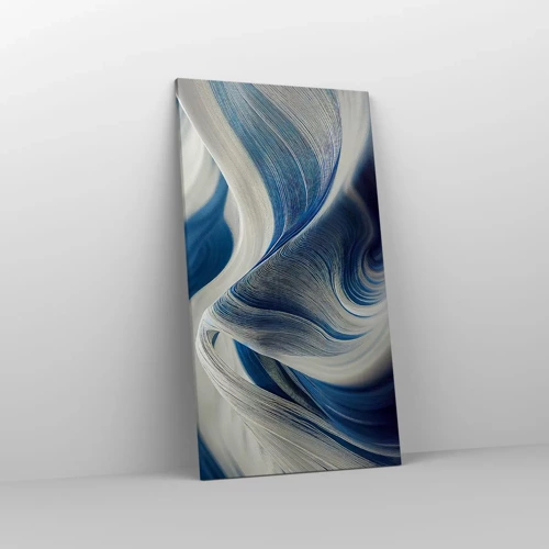 Bild auf Leinwand - Leinwandbild - Fließfähigkeit von Blau und Weiß - 55x100 cm
