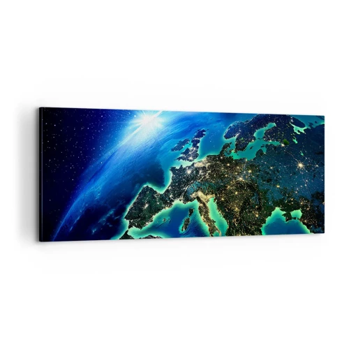 Bild auf Leinwand - Leinwandbild - Funkelndes Europa - 100x40 cm