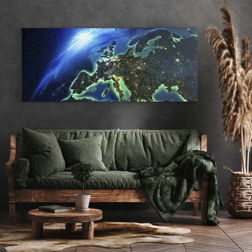 Bild auf Leinwand - Leinwandbild - Funkelndes Europa - 100x40 cm