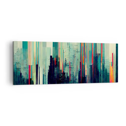 Bild auf Leinwand - Leinwandbild - Futuristische Stadt - 140x50 cm