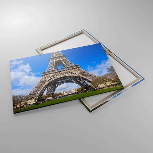 Bild auf Leinwand - Leinwandbild - Ganz Paris zu ihren Füßen - 100x70 cm