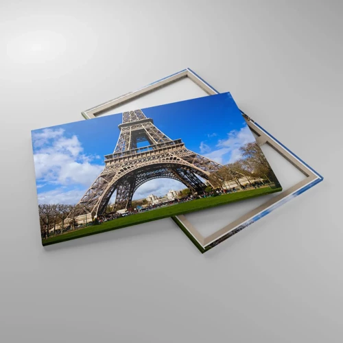 Bild auf Leinwand - Leinwandbild - Ganz Paris zu ihren Füßen - 120x80 cm