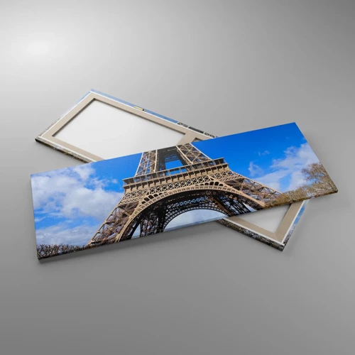 Bild auf Leinwand - Leinwandbild - Ganz Paris zu ihren Füßen - 140x50 cm