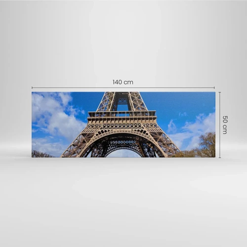 Bild auf Leinwand - Leinwandbild - Ganz Paris zu ihren Füßen - 140x50 cm