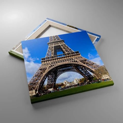 Bild auf Leinwand - Leinwandbild - Ganz Paris zu ihren Füßen - 40x40 cm