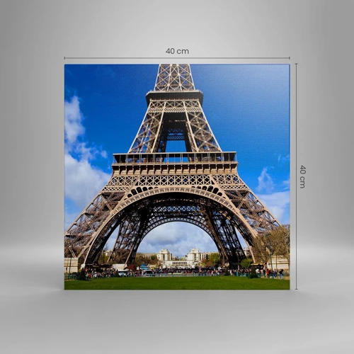 Bild auf Leinwand - Leinwandbild - Ganz Paris zu ihren Füßen - 40x40 cm