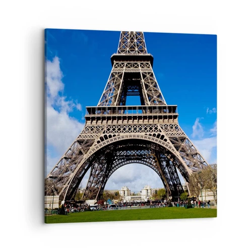 Bild auf Leinwand - Leinwandbild - Ganz Paris zu ihren Füßen - 50x50 cm