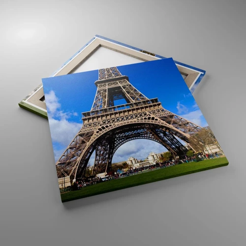 Bild auf Leinwand - Leinwandbild - Ganz Paris zu ihren Füßen - 60x60 cm