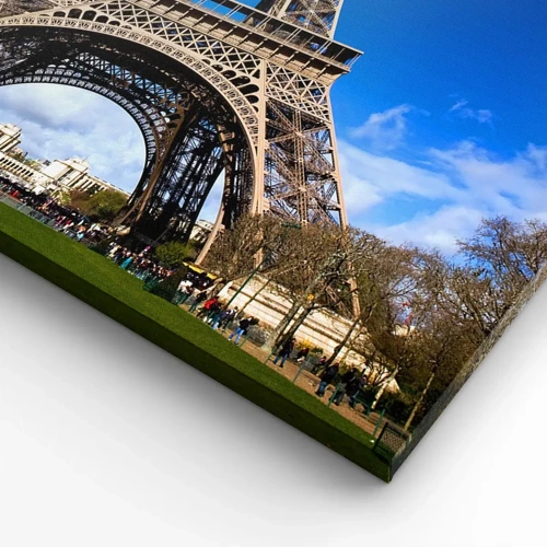 Bild auf Leinwand - Leinwandbild - Ganz Paris zu ihren Füßen - 80x120 cm
