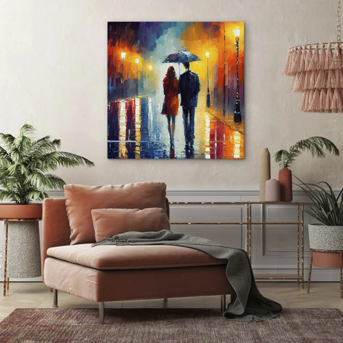 Bild auf Leinwand - Leinwandbild - Gemeinsam – eine bunte Nacht - 70x70 cm