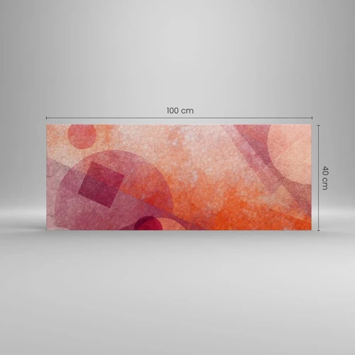 Bild auf Leinwand - Leinwandbild - Geometrische Transformationen in Pink - 100x40 cm