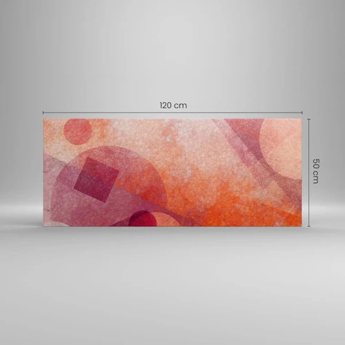 Bild auf Leinwand - Leinwandbild - Geometrische Transformationen in Pink - 120x50 cm