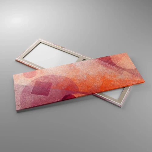 Bild auf Leinwand - Leinwandbild - Geometrische Transformationen in Pink - 140x50 cm