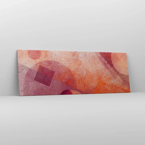 Bild auf Leinwand - Leinwandbild - Geometrische Transformationen in Pink - 140x50 cm