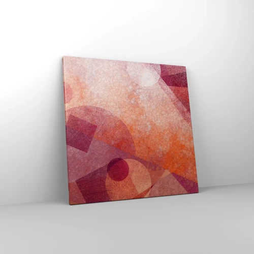 Bild auf Leinwand - Leinwandbild - Geometrische Transformationen in Pink - 50x50 cm