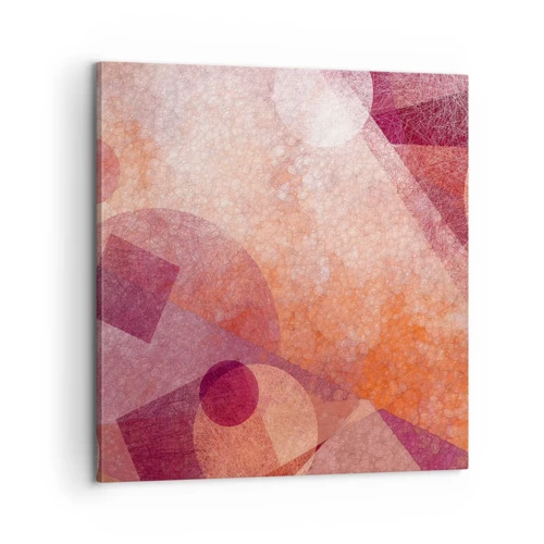 Bild auf Leinwand - Leinwandbild - Geometrische Transformationen in Pink - 60x60 cm