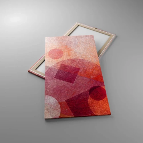 Bild auf Leinwand - Leinwandbild - Geometrische Transformationen in Pink - 65x120 cm