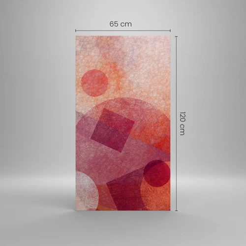 Bild auf Leinwand - Leinwandbild - Geometrische Transformationen in Pink - 65x120 cm