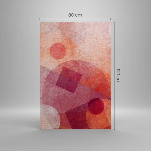 Bild auf Leinwand - Leinwandbild - Geometrische Transformationen in Pink - 80x120 cm