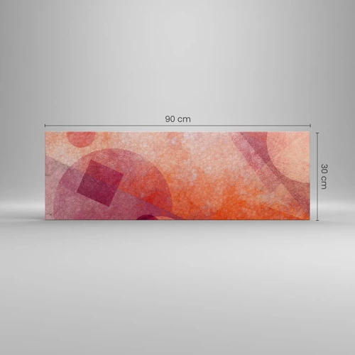 Bild auf Leinwand - Leinwandbild - Geometrische Transformationen in Pink - 90x30 cm