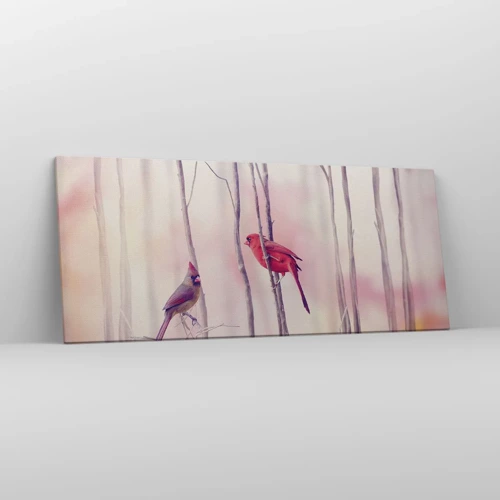 Bild auf Leinwand - Leinwandbild - Geschichte vom rosa Wald - 120x50 cm