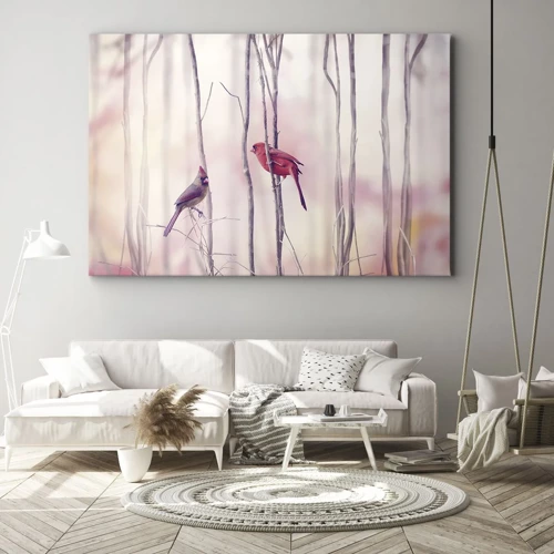 Bild auf Leinwand - Leinwandbild - Geschichte vom rosa Wald - 70x50 cm