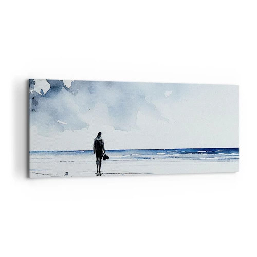 Bild auf Leinwand - Leinwandbild - Gespräch mit dem Meer - 100x40 cm