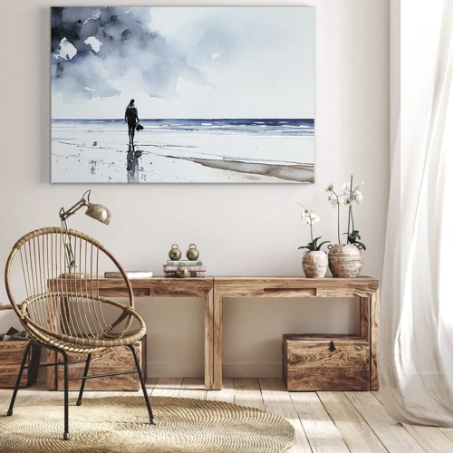 Bild auf Leinwand - Leinwandbild - Gespräch mit dem Meer - 100x70 cm