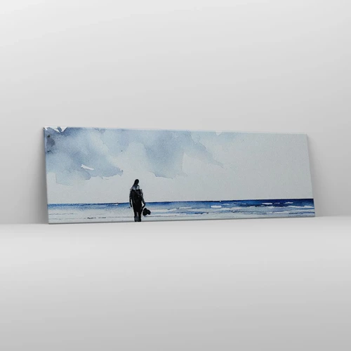 Bild auf Leinwand - Leinwandbild - Gespräch mit dem Meer - 160x50 cm