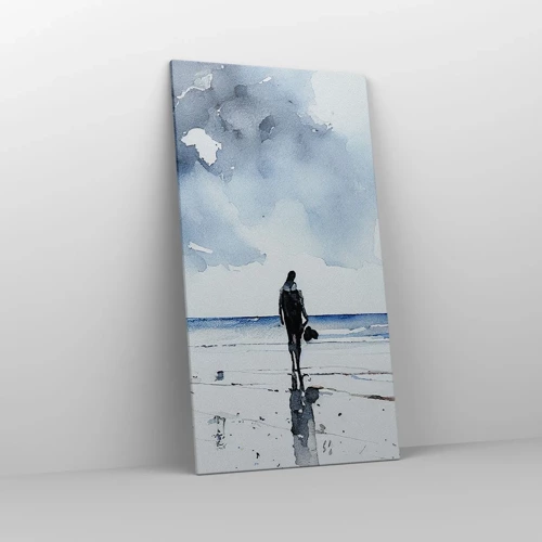 Bild auf Leinwand - Leinwandbild - Gespräch mit dem Meer - 65x120 cm
