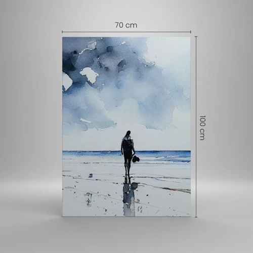 Bild auf Leinwand - Leinwandbild - Gespräch mit dem Meer - 70x100 cm