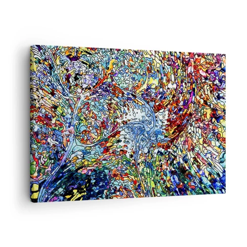 Bild auf Leinwand - Leinwandbild - Glasmalerei Wassertropfen - 70x50 cm