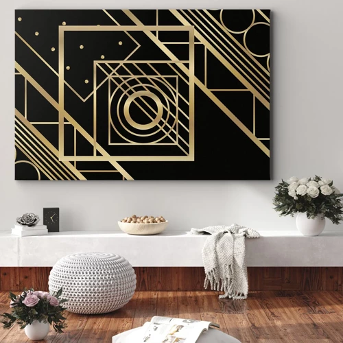 Bild auf Leinwand - Leinwandbild - Goldene Geometrie - 70x50 cm