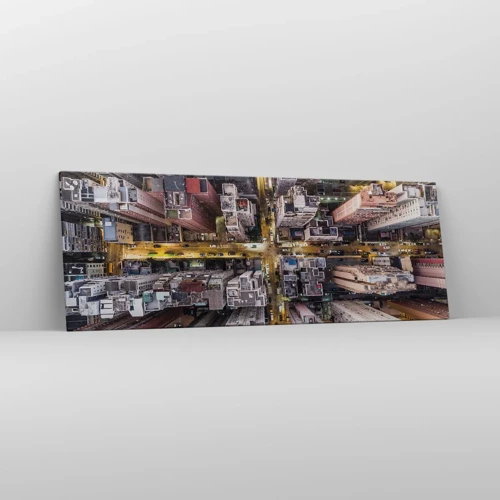 Bild auf Leinwand - Leinwandbild - Grüße aus Hongkong - 140x50 cm