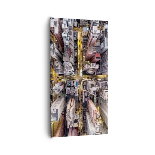 Bild auf Leinwand - Leinwandbild - Grüße aus Hongkong - 65x120 cm