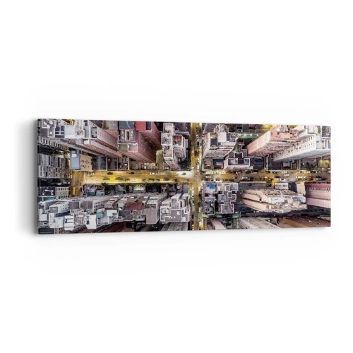 Bild auf Leinwand - Leinwandbild - Grüße aus Hongkong - 90x30 cm