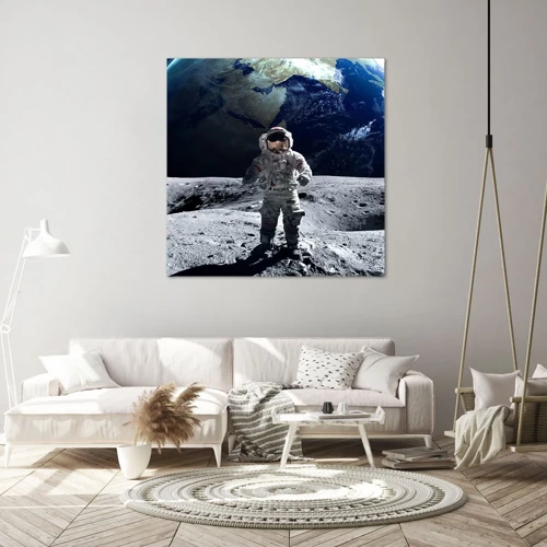 Bild auf Leinwand - Leinwandbild - Grüße vom Mond - 60x60 cm