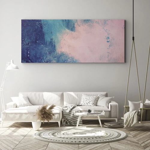 Bild auf Leinwand - Leinwandbild - Himmelsblaue Umarmungen - 120x50 cm
