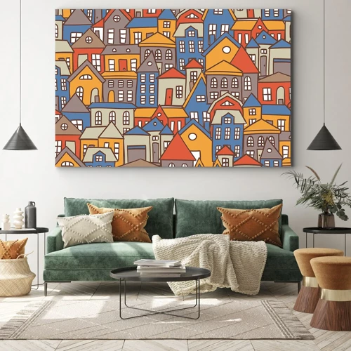 Bild auf Leinwand - Leinwandbild - Hinter dem Haus ist das Haus - 100x70 cm