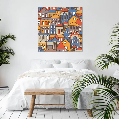 Bild auf Leinwand - Leinwandbild - Hinter dem Haus ist das Haus - 70x70 cm