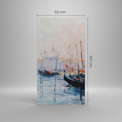 Bild auf Leinwand - Leinwandbild - Hinter dem Wasser, hinter dem Nebel - 55x100 cm