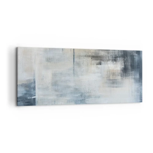 Bild auf Leinwand - Leinwandbild - Hinter dem blauen Vorhang - 120x50 cm